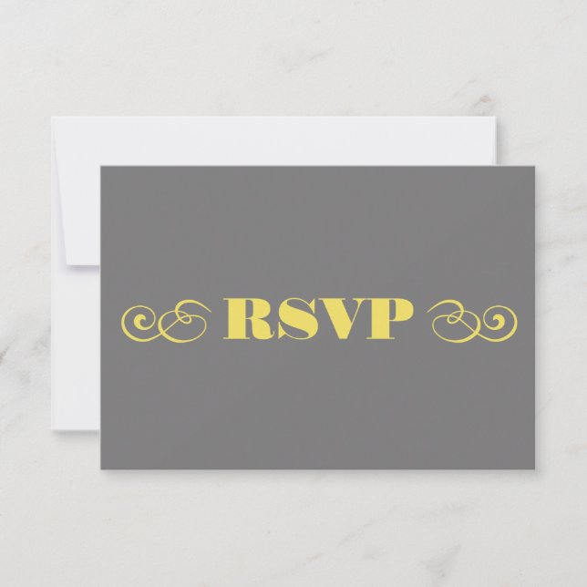 RSVP de Casamento Amarelo e cinza (Frente)