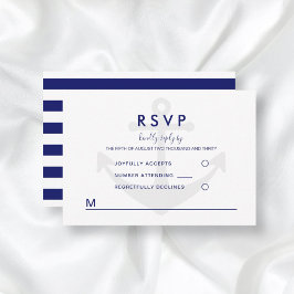 RSVP de casamento âncora náutica moderna