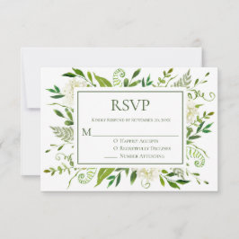 RSVP de Casamento Aquarela com Hortênsias Brancas