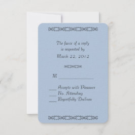 RSVP de Casamento Azul de Aço Leve Sólido