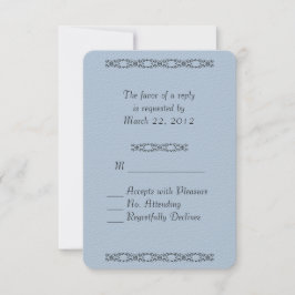 RSVP de Casamento Azul de Aço Leve Sólido