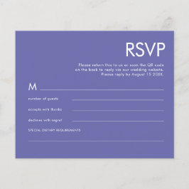 RSVP de Casamento Azul do Código QR Simples de Orç
