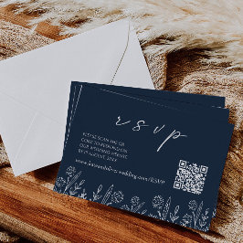 RSVP de Casamento Azul do marinho | Cartão de gabi