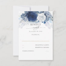 RSVP de Casamento Azul Dusty e Marinho