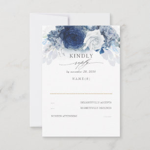RSVP de Casamento Azul Dusty e Marinho