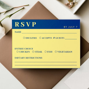 RSVP de Casamento Azul e Amarelo