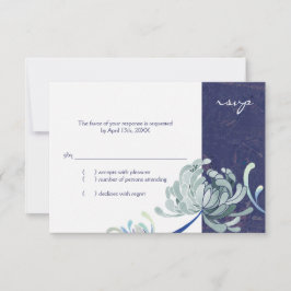 RSVP de Casamento Azul e Branco do marinho