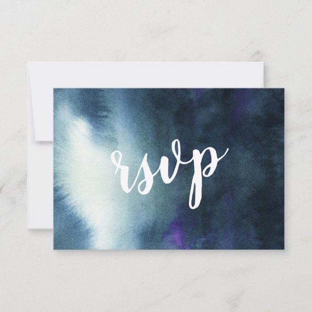 RSVP de casamento Azul Marinho Dourado com Escolha (Frente)