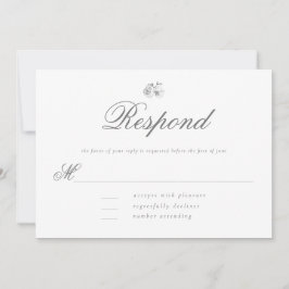 RSVP de Casamento B W Clássico Mínimo Moderno Eleg