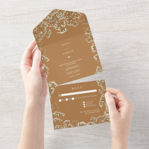 RSVP de casamento Baby's Breath Goldenrod