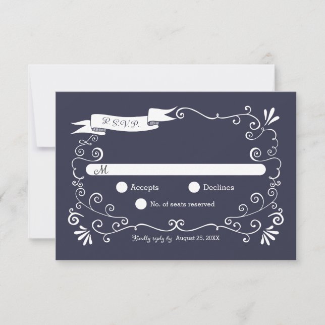 RSVP de Casamento Boho Swirls (Altereable Color) (Frente)