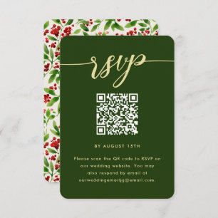 RSVP de Casamento Botânico Verde Russo com Código 