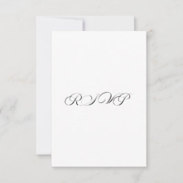 RSVP de Casamento Branco Clássico de Caligrafia et