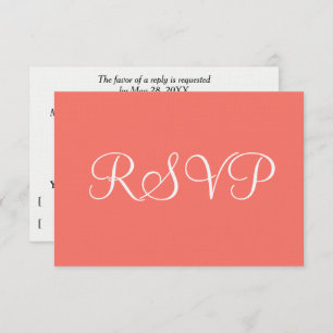 RSVP de Casamento Branco Coral