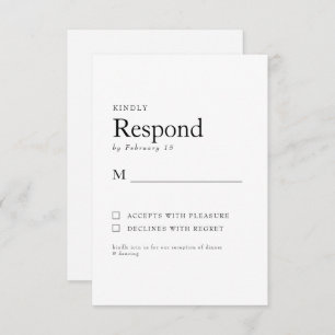 RSVP de Casamento Branco de primavera Botânica