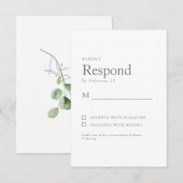 RSVP de Casamento Branco de primavera Botânica