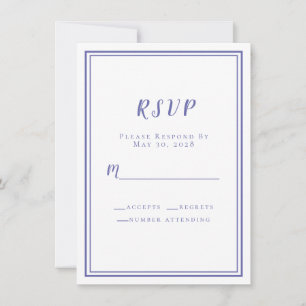 RSVP de Casamento Branco e Azul Dusty Simples Mini
