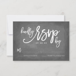 RSVP de Casamento Chalkboard de Tipografia Chic