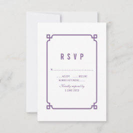 RSVP de Casamento Chic em Deco Púrpura
