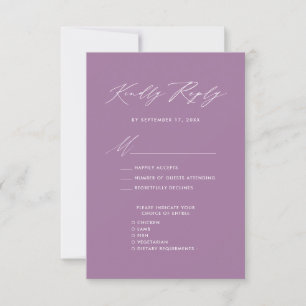 RSVP de Casamento Chic Minimalista do Script Elega