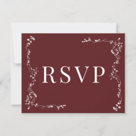 RSVP de Casamento Clássico de Folha Floral Elegant
