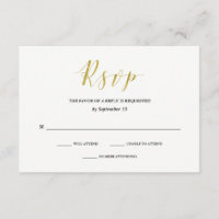 RSVP de Casamento Clássico Dourado Glamorous Faux