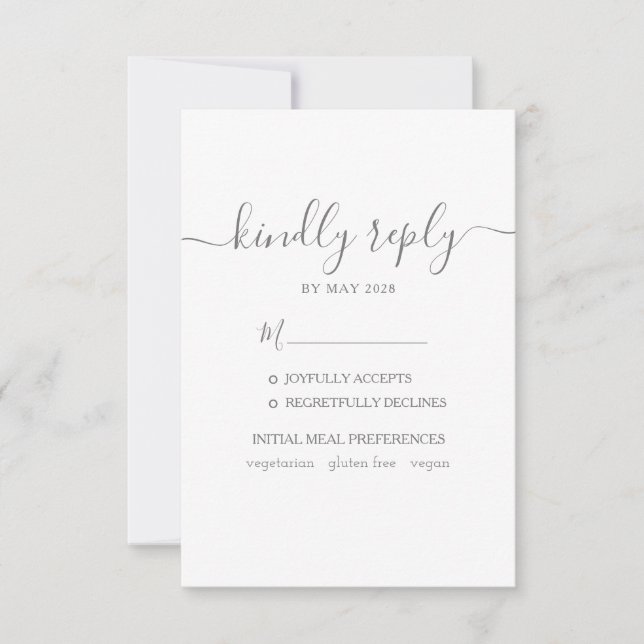 RSVP de Casamento com a Escolha da Refeição (Frente)