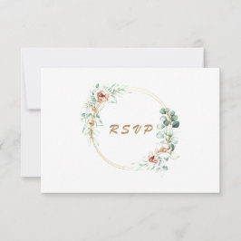 RSVP de casamento com aquarela de folhagem de Euca