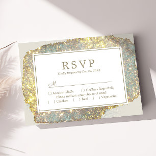 RSVP de casamento com brilho holográfico iridescen