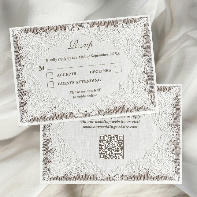 RSVP de casamento com código QR de renda eterna co (Criador carregado)