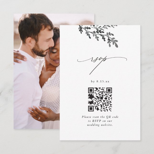RSVP de Casamento com Código QR e Foto (Frente/Verso)