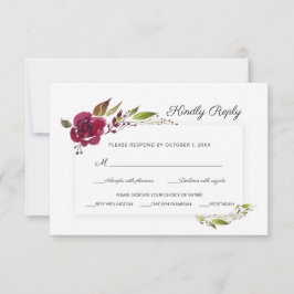 RSVP de Casamento com Flores e Folhagens de Borgon