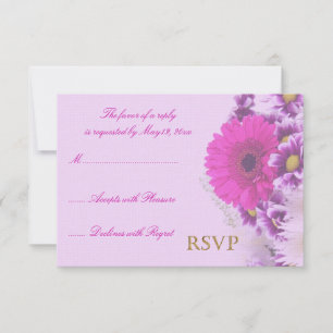 RSVP de Casamento com Flores Roxas