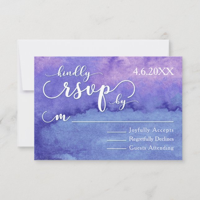 RSVP de Casamento com Tipografia Branca e Aquarela (Frente)