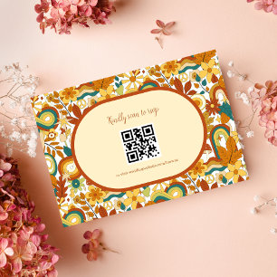 RSVP de Casamento com Tons Suaves e Tema Retro Gro