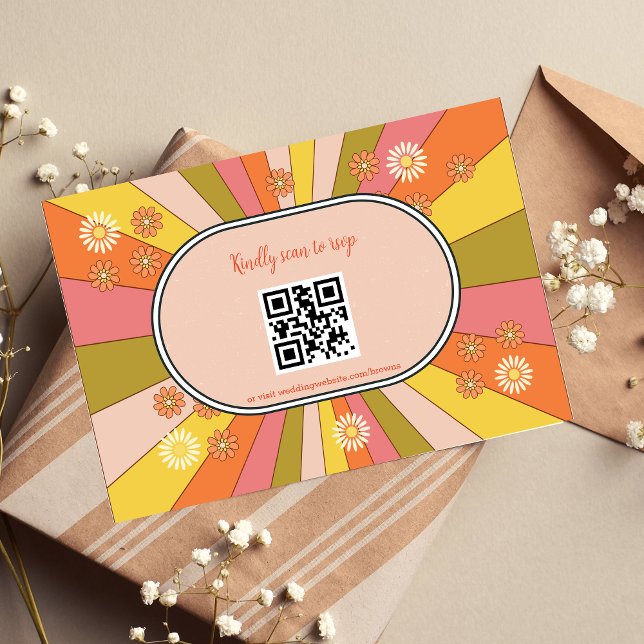 RSVP de Casamento com Tons Suaves e Tema Retro Gro (Criador carregado)