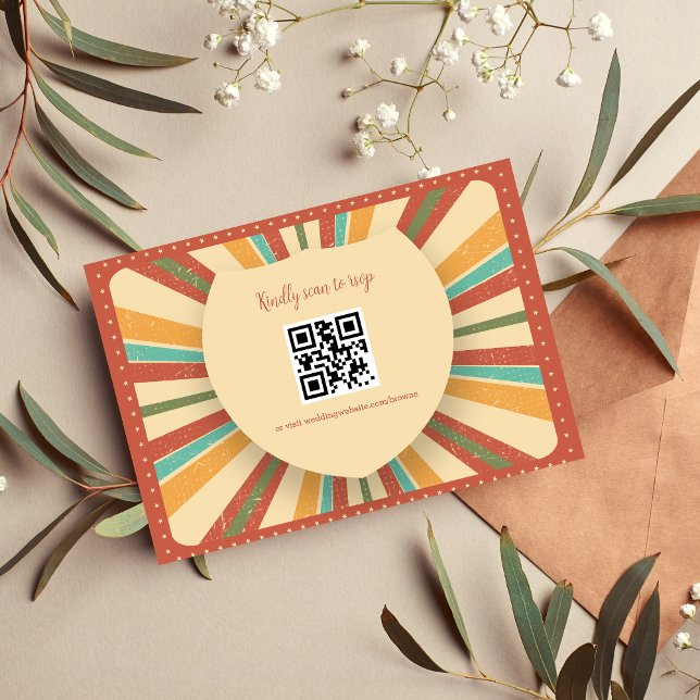 RSVP de Casamento com Tons Suaves e Tema Retro Gro (Criador carregado)