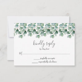RSVP de casamento com verde botânico de eucalipto