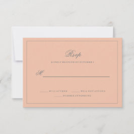 RSVP de Casamento Cor-de-Rosa Blush Elegante Simpl