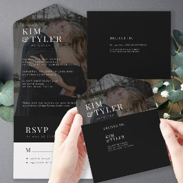 RSVP de casamento da camada de fotos elegante mode