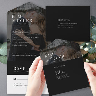 RSVP de casamento da camada de fotos elegante mode