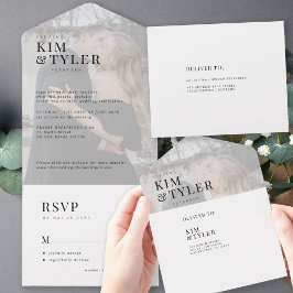 RSVP de casamento da camada de fotos elegante mode