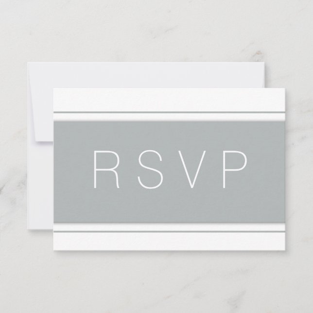 RSVP de Casamento da Cinza Glaciar Clássica Modern (Frente)