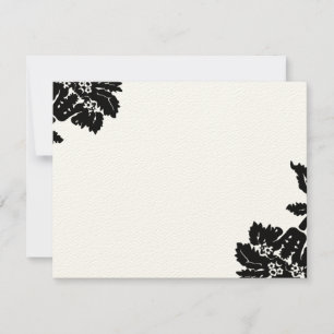 RSVP de Casamento da Flor Preta Damask