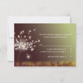 RSVP de Casamento Dandelion à Noite Glittering