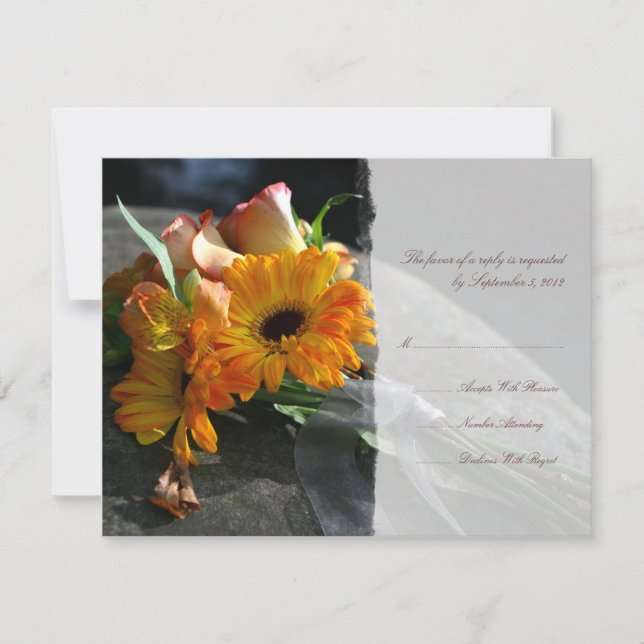 RSVP de Casamento das Flores de Margarida Amarelas (Frente)