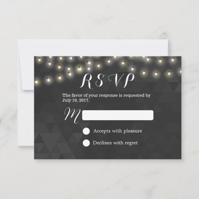 RSVP de Casamento das Luzes de Verão Modernas (Frente)