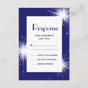 RSVP de Casamento de 4 de julho (azul)