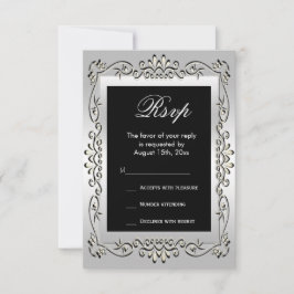 RSVP de Casamento de 60ª na moda Silver