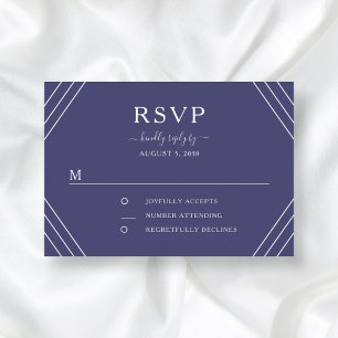 RSVP de Casamento de Âncora Dourado de Faixa Azul